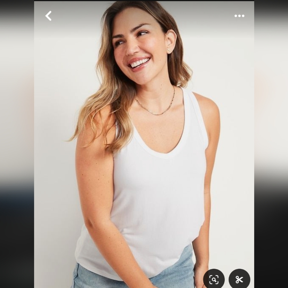 NWT Old Navy Luxe Jersey-Knit V-Neck Tank Top in White